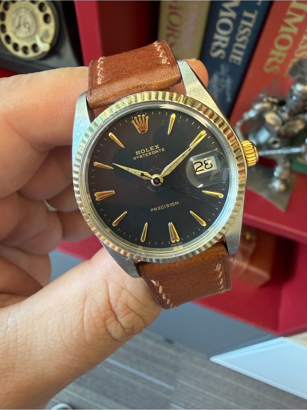 ✅ Rolex Oysterdate Precision w/ upgraded Solid 18k Gold Bezel/Crown! Elegant ✨👌